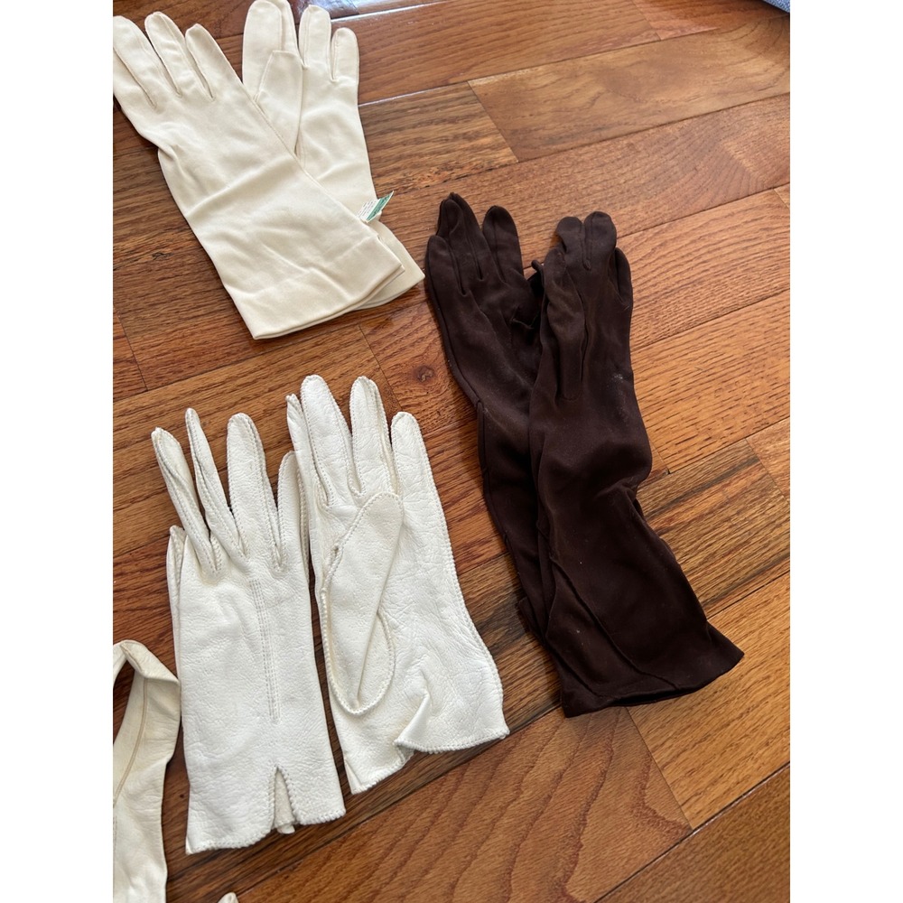 Vintage Gloves Lot Leather Fabric Opera Length Costume Mid Century 16 Pairs - Picture 10 of 10
